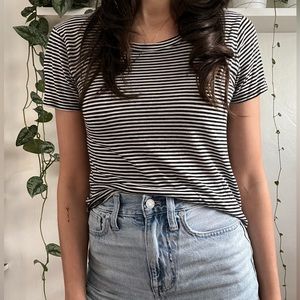 Reformation black and white striped t-shirt